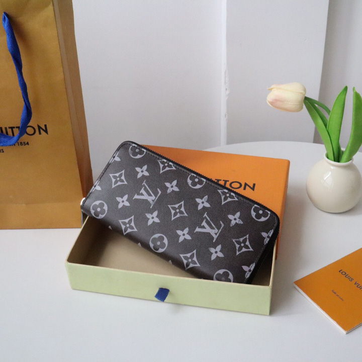 루이비통 버티컬 모노그램 이클립스 캔버스 장지갑 블랙 지피 월릿 지퍼 M62295