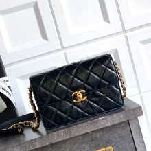 샤넬 미니 플랩 백 페이턴트 램스킨, 골드 메탈  AS5618