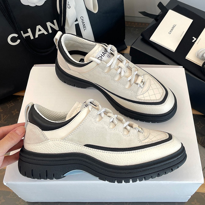 샤넬 25FW 스웨이드 스니커즈 CC로고 운동화 투톤 카프스킨 2컬러 G46258