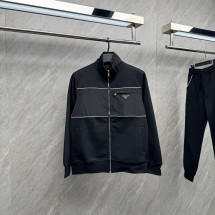 프라다 리나일론 디테일의 스웨트셔츠 남여공용 UJL57A F