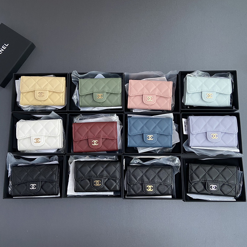 샤넬 클래식 지퍼 똑딱이 카드지갑 캐비어 12컬러 AP4096