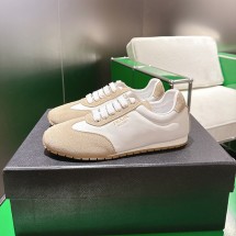 프라다 나파 가죽 스웨이드 스니커즈 베이지 1E151O