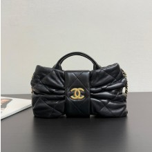 샤넬 25FW 25K 리본백 미니 보우백 CC로고 체인 램스킨 블랙 골드 AS5849