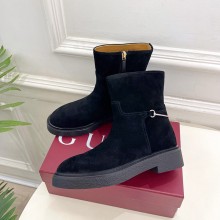 구찌 EDITH 홀스빗 스웨이드 여성 앵클 부츠 블랙 811378