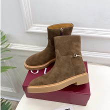 구찌 EDITH 홀스빗 스웨이드 여성 앵클 부츠 커피 811378