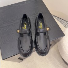 샤넬 25FW 클래식 여성 로퍼 카프스킨 버건디 금장 블랙 G46799