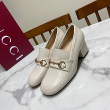구찌 홀스빗 로퍼 펌프스 5CM 화이트 832443