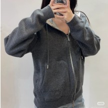 디올  후드 집업 자켓 트랙 양면 재킷 그레이 113M221AT225  F