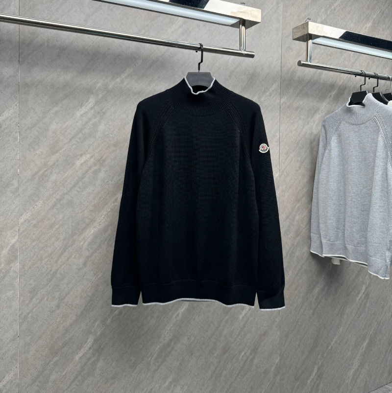 몽클레어 울과 알파카 롤넥 스웨터 블랙 K20919F00003M7751910 F