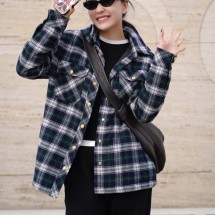 셀린느 캐시미어 타탄 오버셔츠 남여공용 2W986399T   C