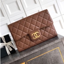 샤넬 CHANEL 라지 사이즈 파우치 브라운 AP4944
