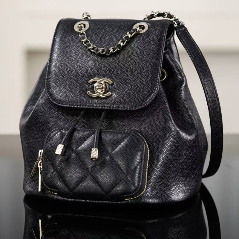 샤넬 25FW 25B 백팩  체인 백팩 스몰 블랙 캐비어 AS3530