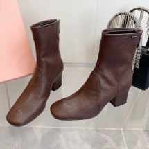 미우미우 가죽 부츠 6.5CM 와인 5T557E
