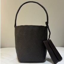 더로우 미디움 우븐 N/S 토트백 레더 커피 W1744WL60DARKG