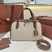 로로피아나 니들백 스몰 미디엄 크로스백 브라운 FAP2001