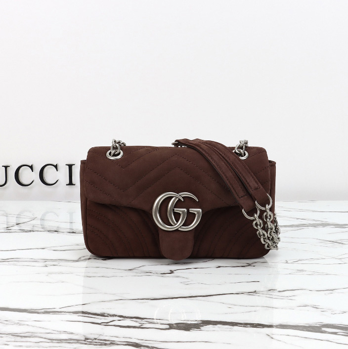 구찌 GG 마몽 스몰 스웨이드 숄더백 837280