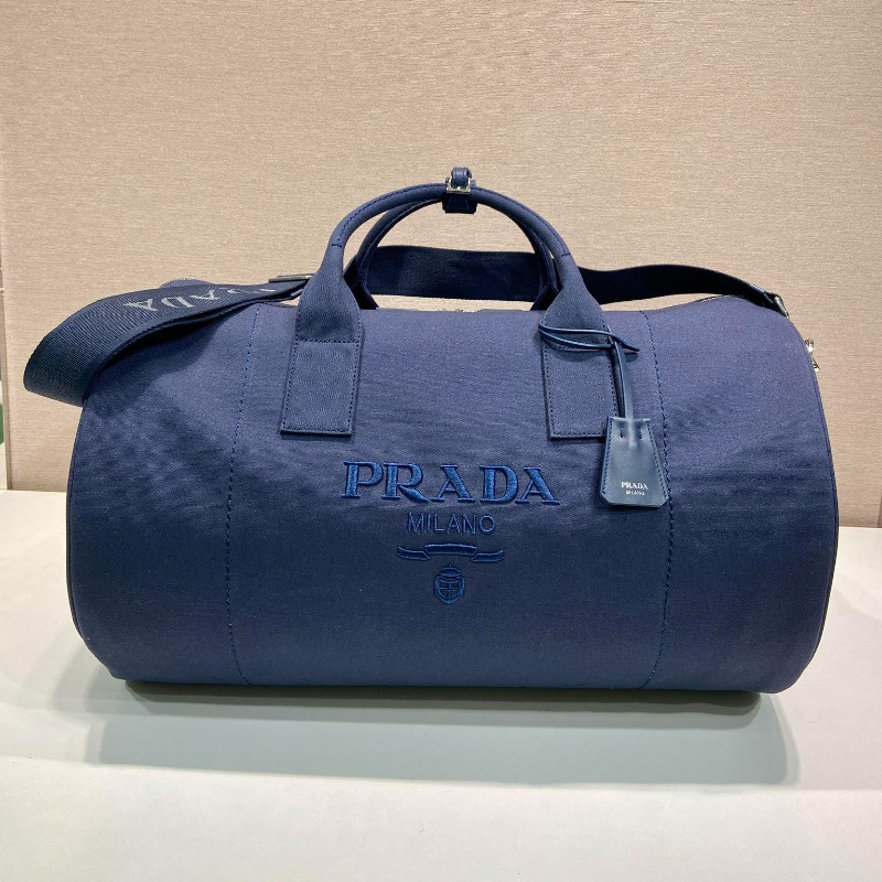 프라다 캔버스 더플백 발틱 블루 2VC051