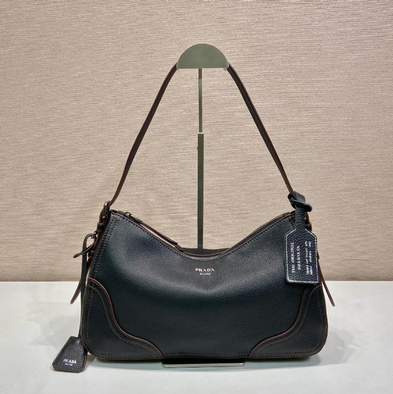프라다 에이미 라지 가죽 숄더백 블랙 1BC280