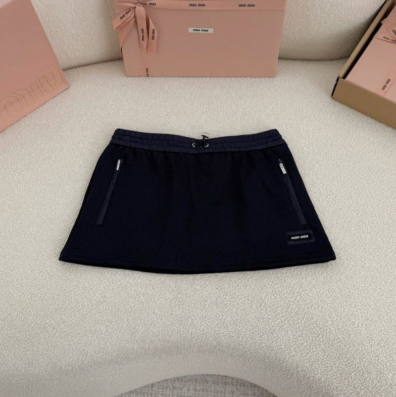 미우미우 코튼 드로우스트링 미니 스커트 MJD226SOOO18TP  D