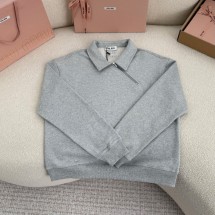 미우미우 코튼 플리스 자켓 Zippered cotton fleece jacket MJLA04  D