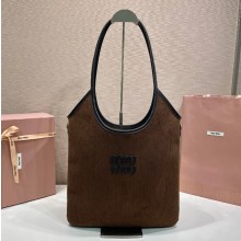 미우미우 아이비 스웨이드 백 커피 5BG231