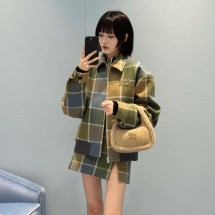 미우미우 체크 블루종 자켓 멀티컬러 ML1398  H