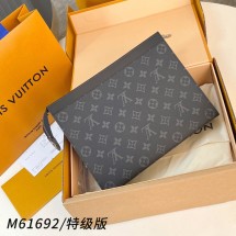 루이비통 포쉐트 보야주 MM 모노그램 이클립스 캔버스 클러치백 M61692