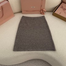 미우미우 울 니트 스커트 MMG575  H