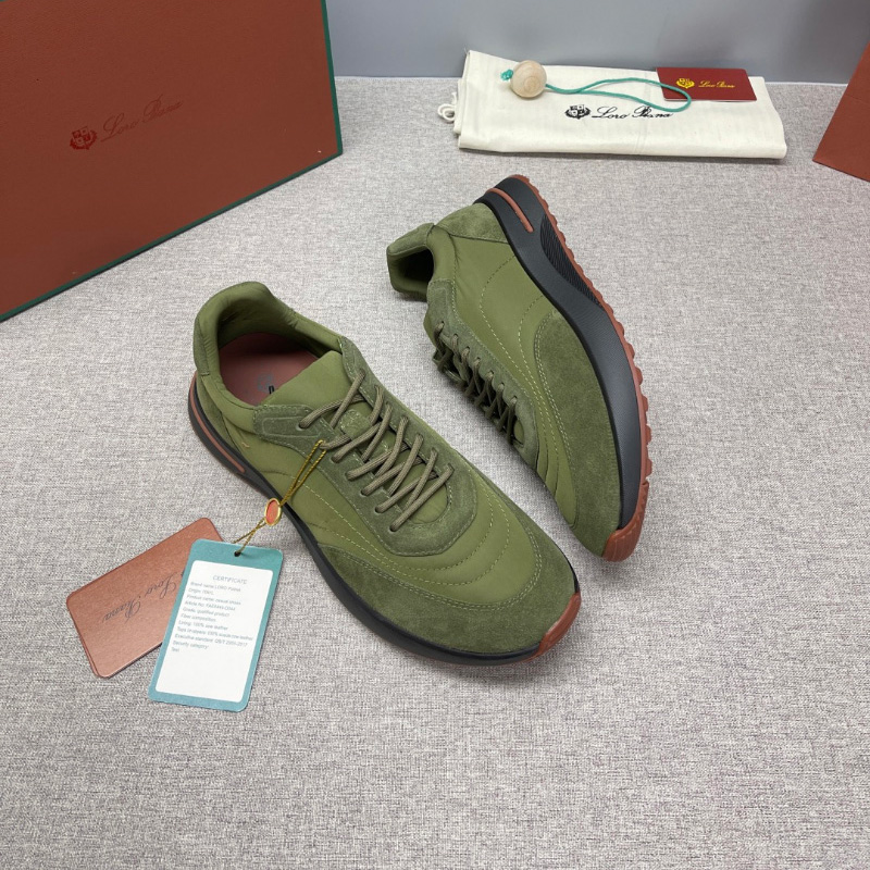 로로피아나 위켄드 워크 남성 스웨이드 쉘 그린 스니커즈 FAM17195715