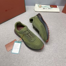 로로피아나 위켄드 워크 남성 스웨이드 쉘 그린 스니커즈 FAM17195715