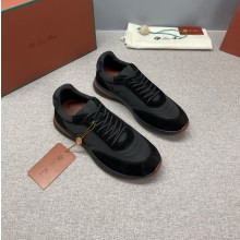 로로피아나 위켄드 워크 남성 스웨이드 쉘 블랙 그레이 스니커즈 FAM17195715