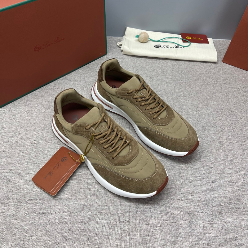 로로피아나 위켄드 워크 남성 스웨이드 쉘 베이지 스니커즈 FAM17195715